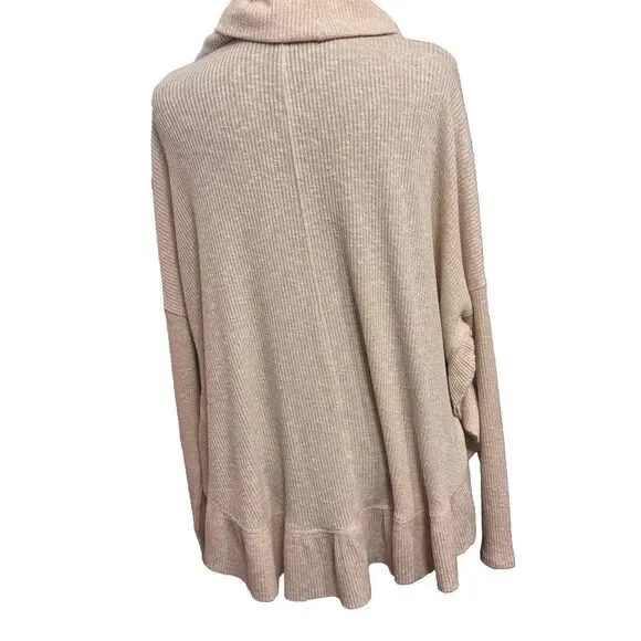 Anthropologie Sweater Large Cream Color Gold Metallic Thread Lagenlook Slouchy - Picture 5 of 8